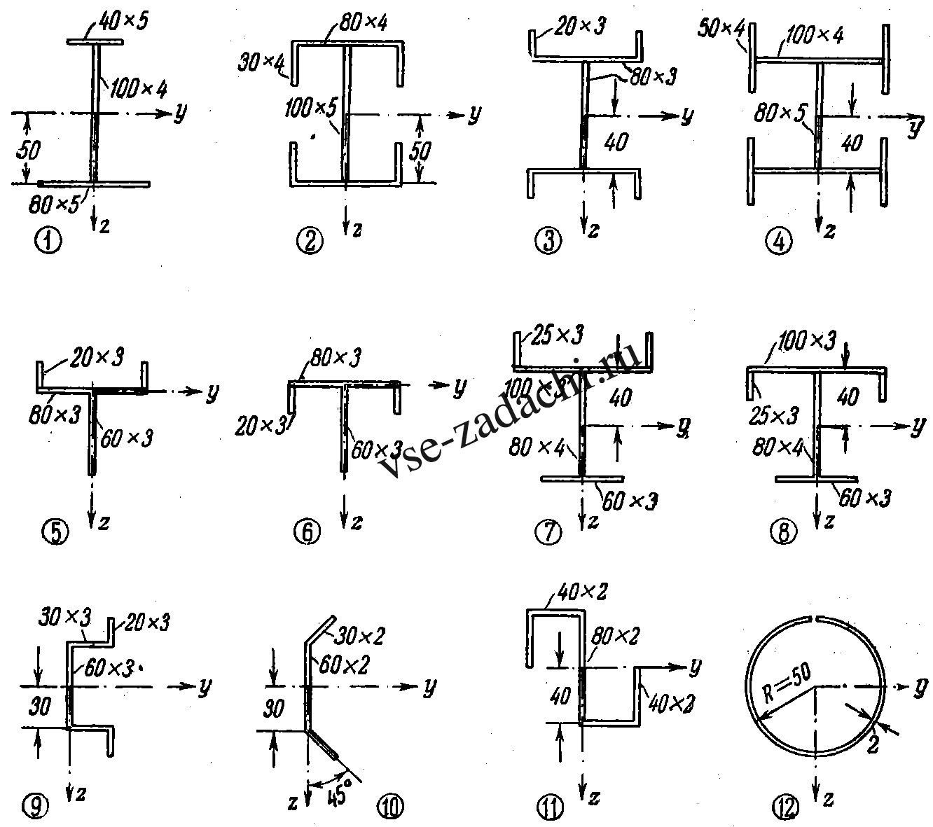Задача 5-6-10-12 | Сопротивление материалов